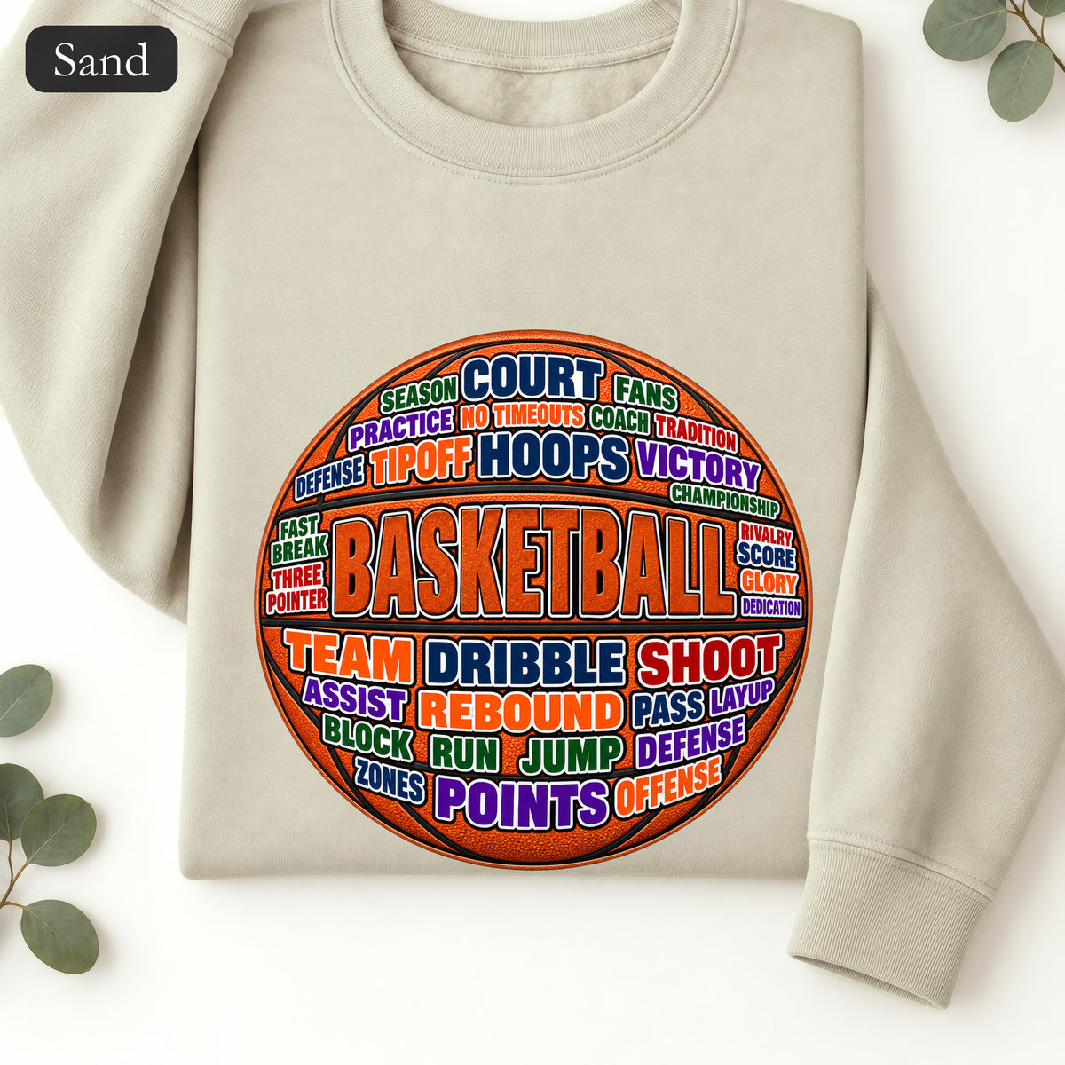 Basketball Word Art Sweatshirt | Basketball Typography Crewneck