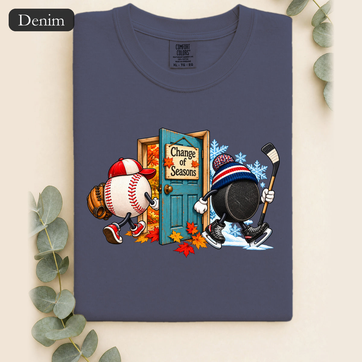 Baseball and Hockey 'Change of Seasons' Shirt | Sports Autumn Winter Design