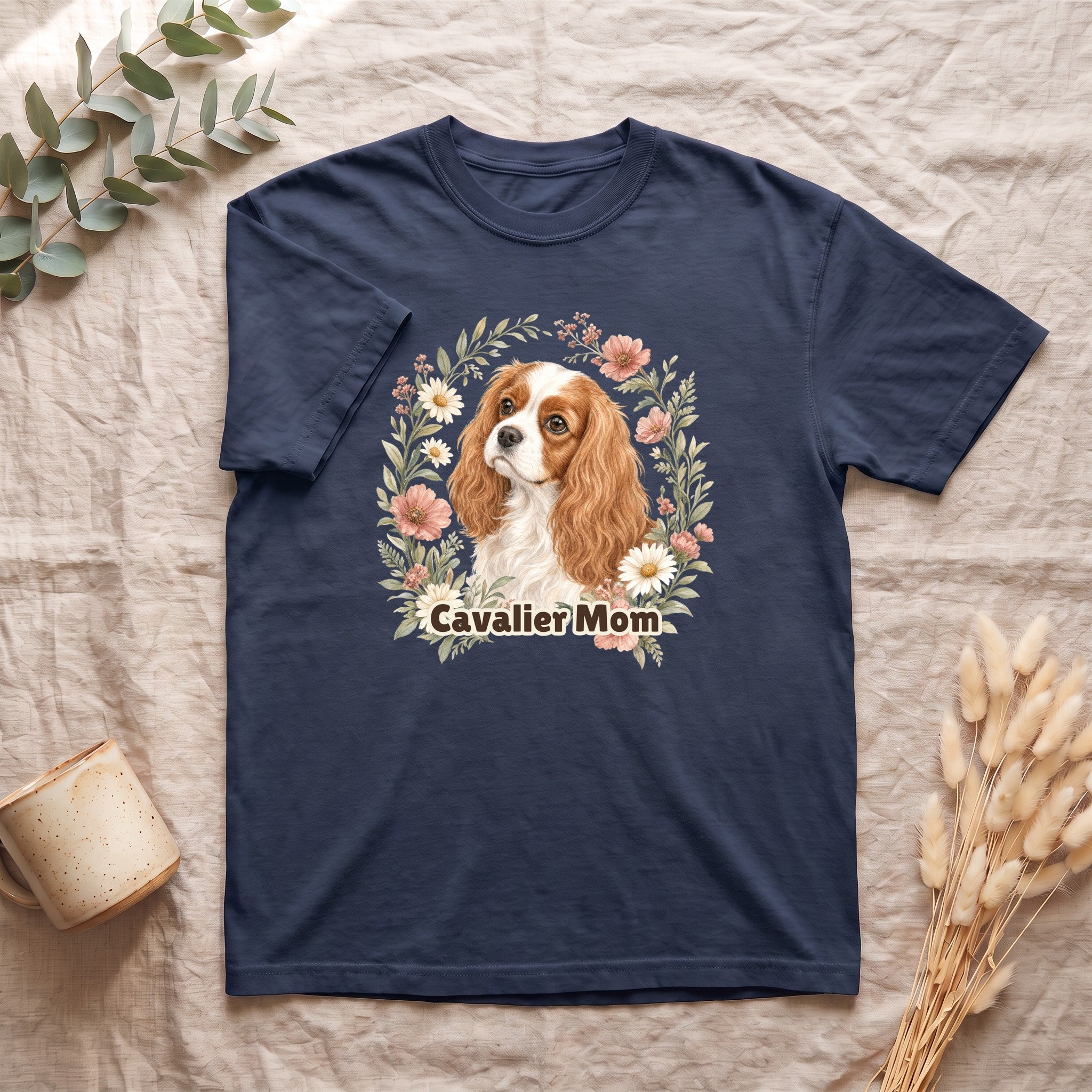 Cavalier Mom Shirt, Cavalier King Charles Spaniel Tee, Dog Mom Gift, Wildflower Dog Lover Sweatshirt