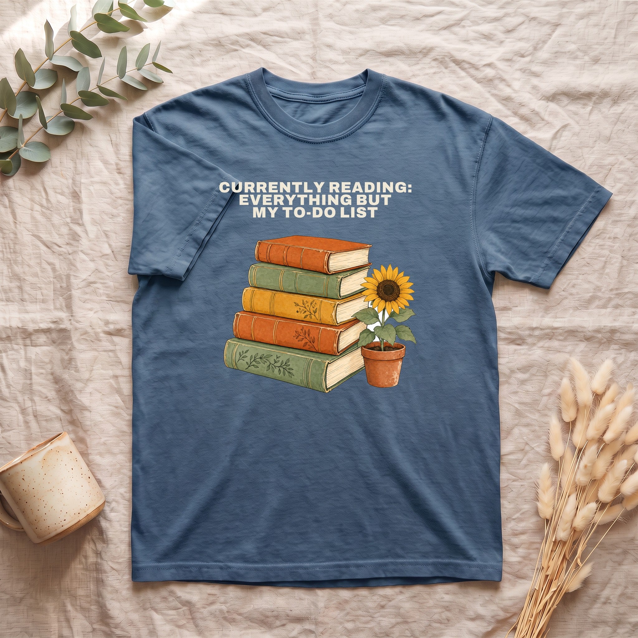 Currently Reading Everything But My To-Do List Shirt, Funny Bookish Tee, Book Lover Reader Gift