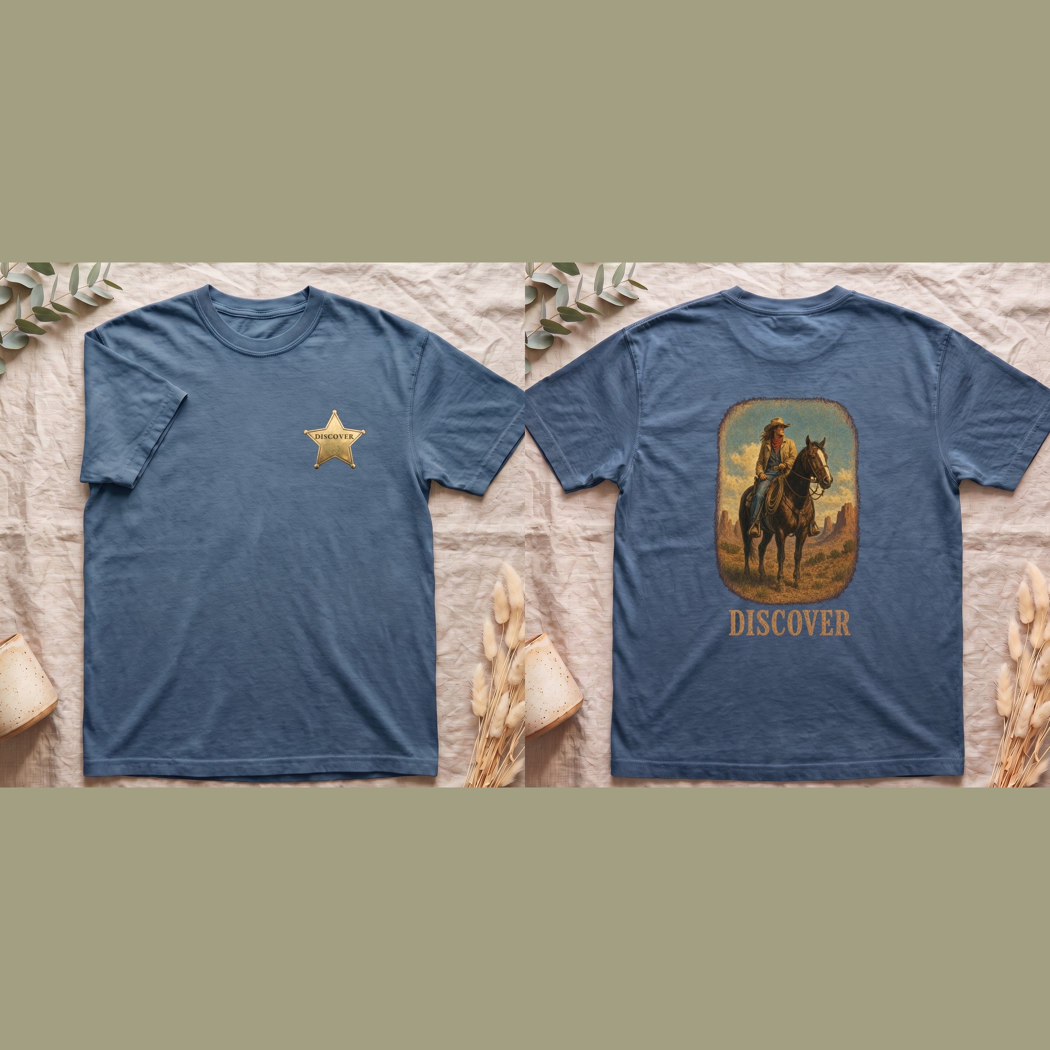 Discover Cowgirl Shirt, Vintage Western Horse Tee, Desert Rodeo Tee, Sheriff Star Cowgirl Gift