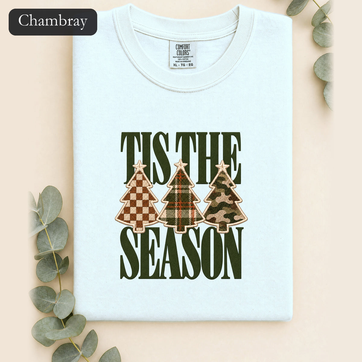 Plaid Woodland Christmas Trees Shirt | Holiday Tree Trio Tee