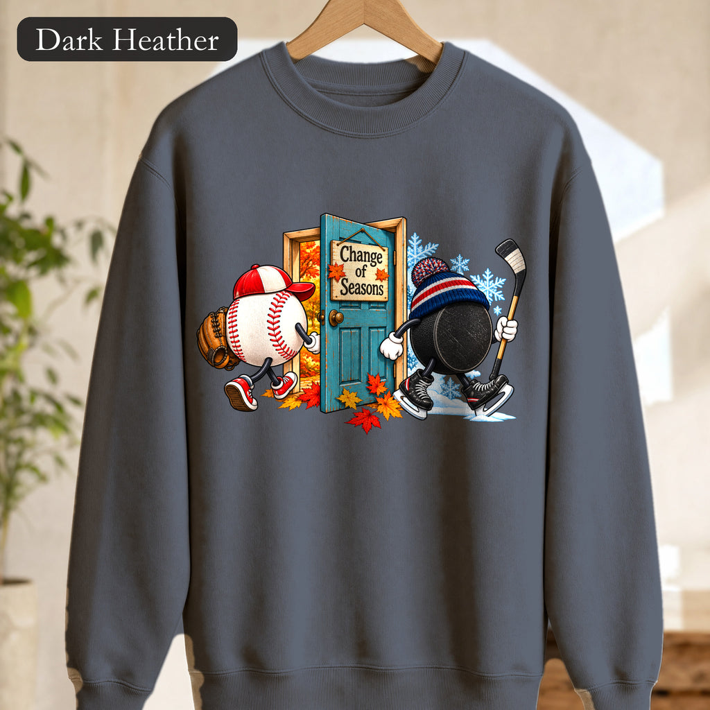 Baseball and Hockey 'Change of Seasons' Sweatshirt | Sports Autumn Winter Design