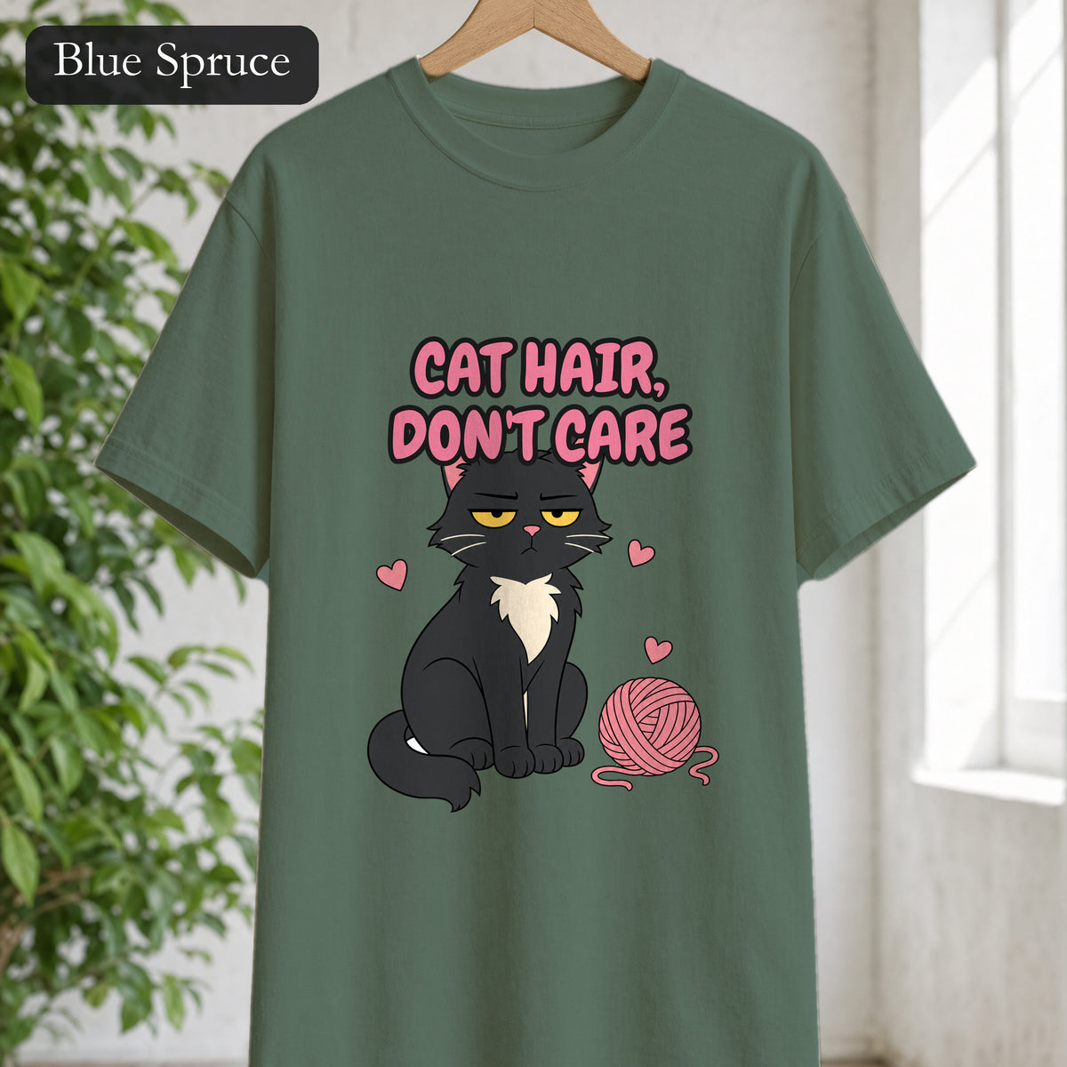 Cat Hair Don't Care Shirt, Funny Cat Mom Tee, Cat Lover Gift, Cat Owner Sweatshirt