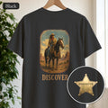 Discover Cowgirl Shirt, Vintage Western Horse Tee, Desert Rodeo Tee, Sheriff Star Cowgirl Gift