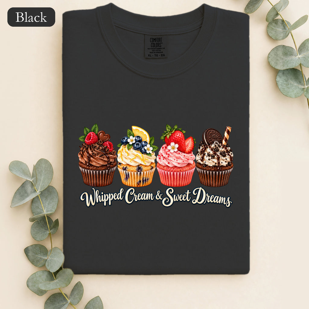 Cupcake Row shirt | Whipped Cream & Sweet Dreams dessert design