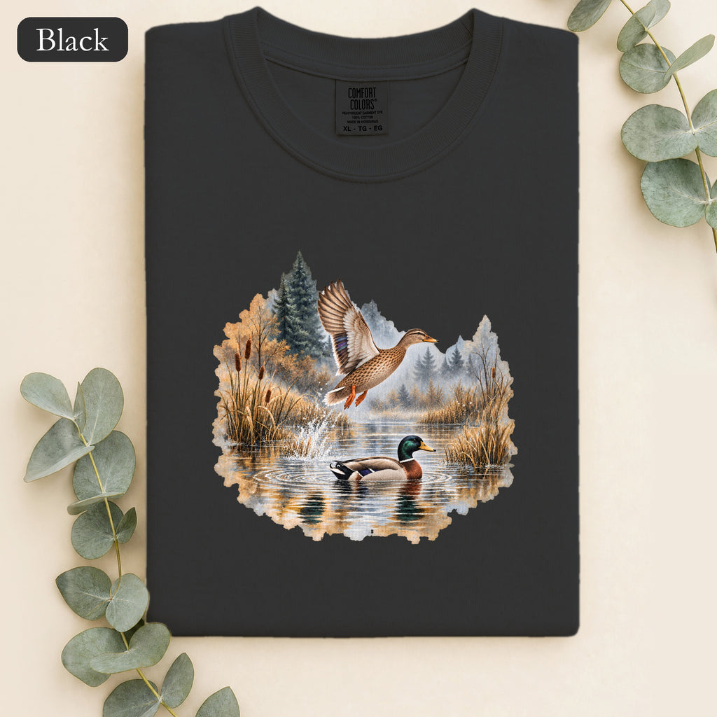 Mallard Ducks in Wetland Scene Shirt | Nature Wildlife, Autumn Lake