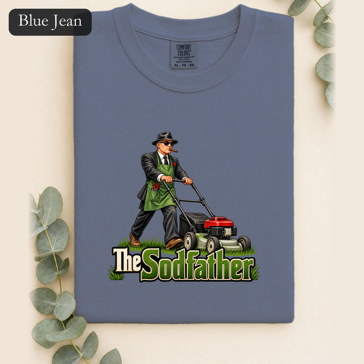 The Sodfather lawn mower illustration Shirt | Gardening humor