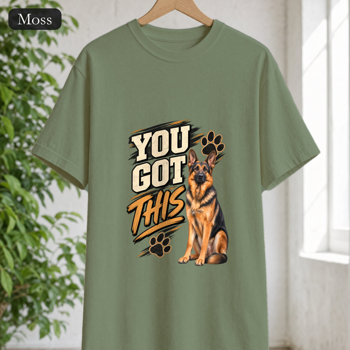 You Got This German Shepherd Shirt, GSD Dog Lover Motivational Tee, Encouragement Dog Mom Gift, Painterly Dog Shirt