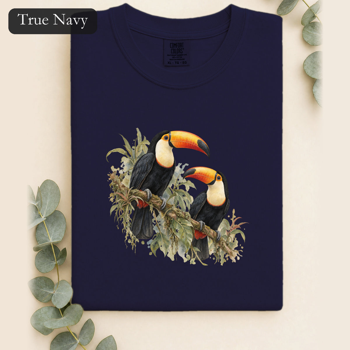 Toucan Pair Tropical Bird Shirt | Botanical Illustration