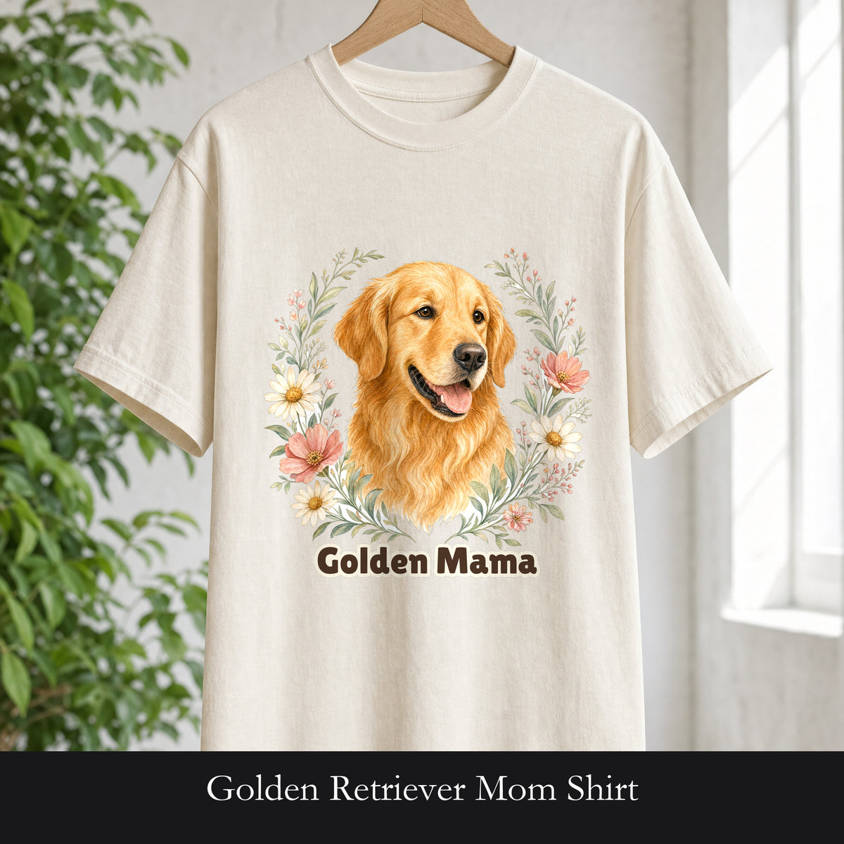 Golden Retriever Mom Shirt, Golden Mama Tee, Dog Mom Gift, Wildflower Dog Lover Sweatshirt, Cute Dog Owner Gift