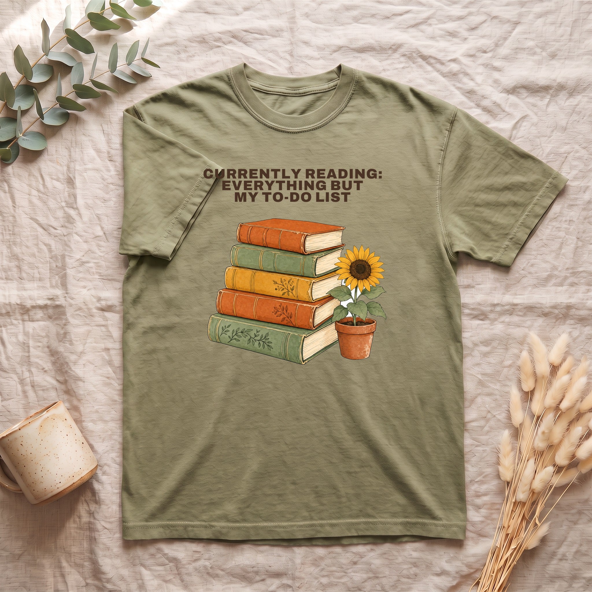 Currently Reading Everything But My To-Do List Shirt, Funny Bookish Tee, Book Lover Reader Gift