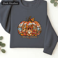 Howdy Autumn Pumpkin Crewneck Sweatshirt | Fall Patchwork Pumpkin Design, Vintage design