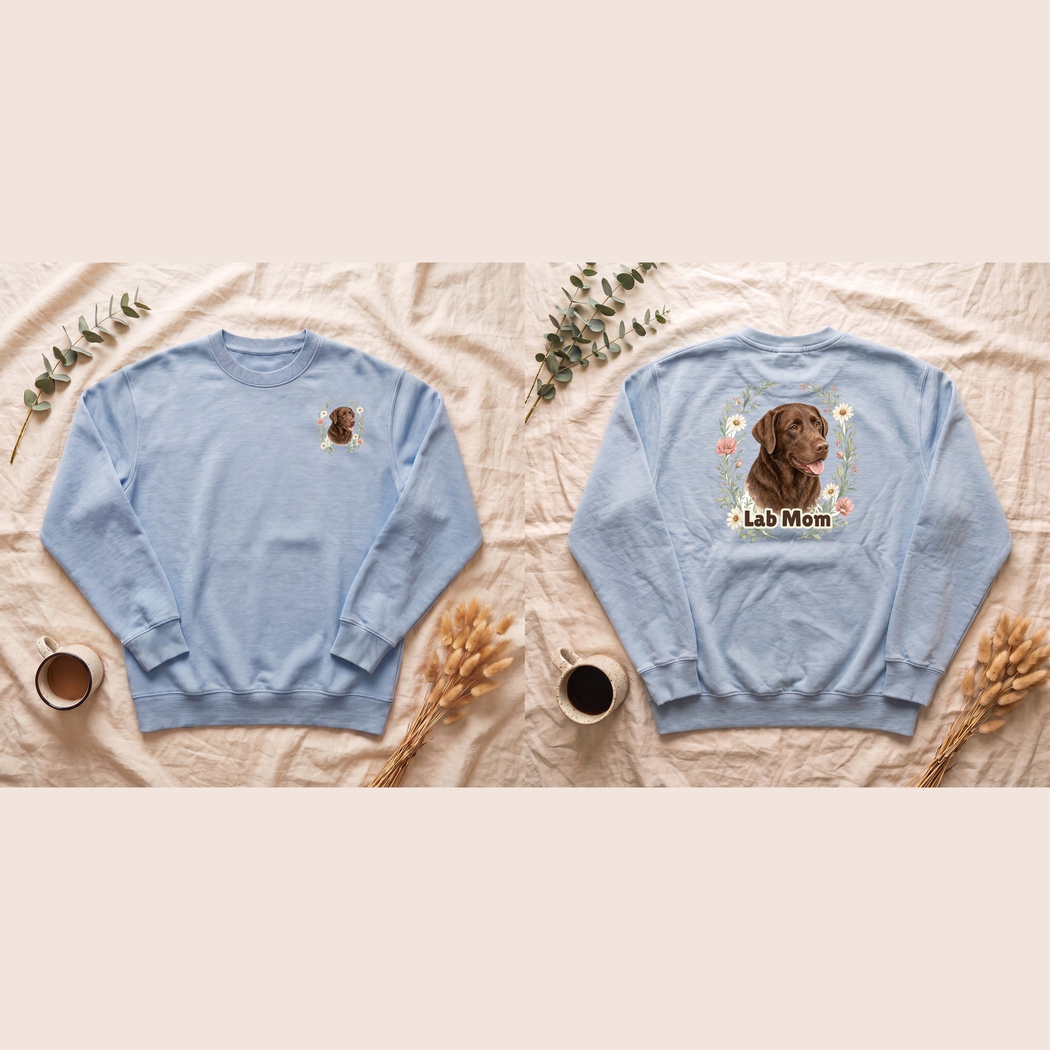 Chocolate Lab Mom Shirt, Labrador Mom Tee, Dog Mom Gift, Wildflower Dog Lover Sweatshirt, Cute Dog Owner Gift