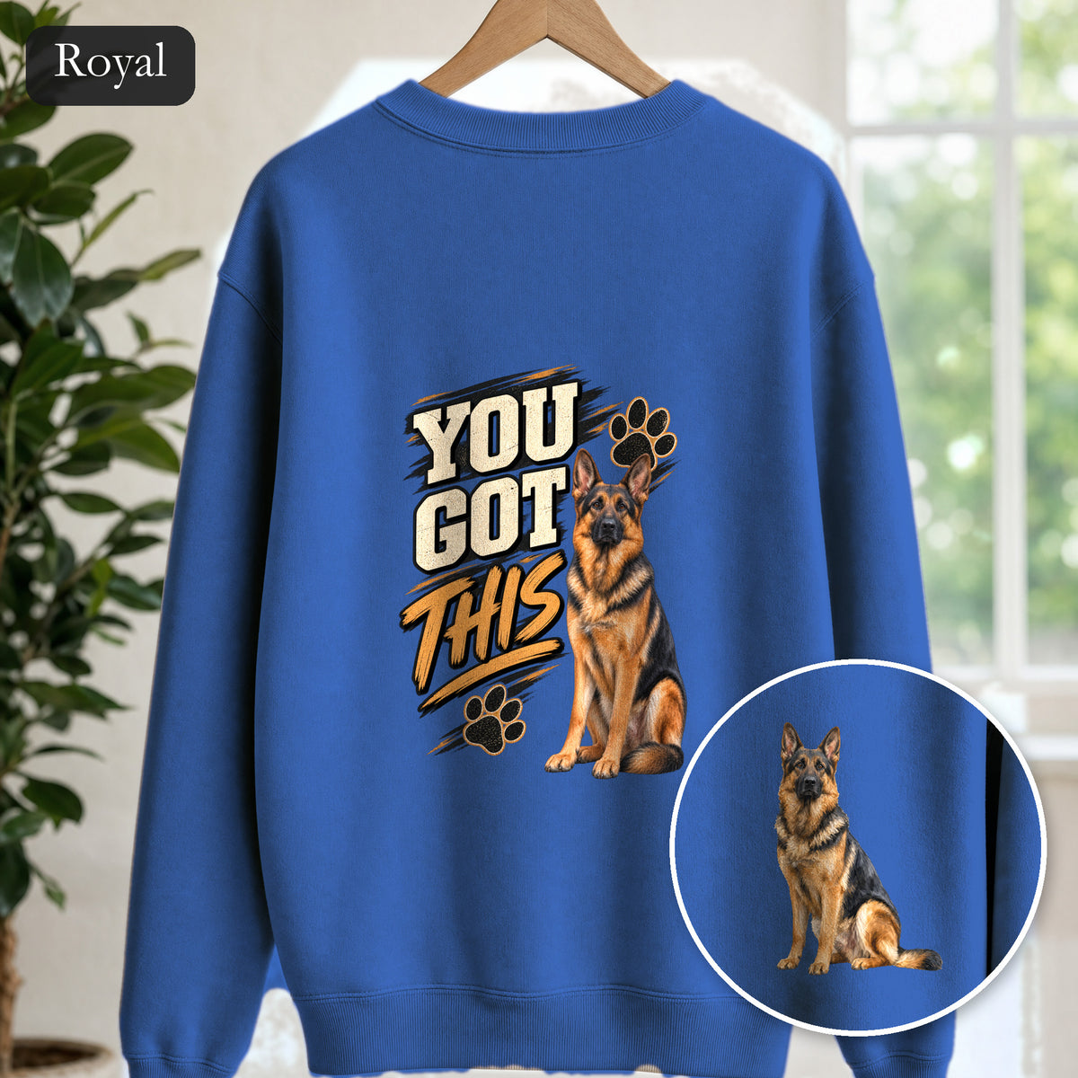 You Got This German Shepherd Shirt, GSD Dog Lover Motivational Tee, Encouragement Dog Mom Gift, Painterly Dog Sweatshirt