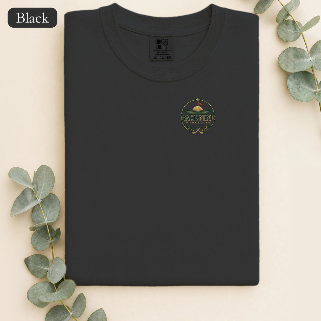 Embroidered Back Nine Retired Patch Shirt | Small Chest Emblem