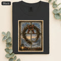 Winter Wreath Window Shirt | Vintage Christmas Scene