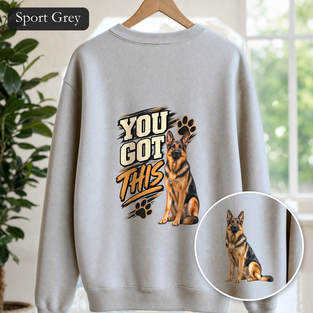 You Got This German Shepherd Shirt, GSD Dog Lover Motivational Tee, Encouragement Dog Mom Gift, Painterly Dog Sweatshirt