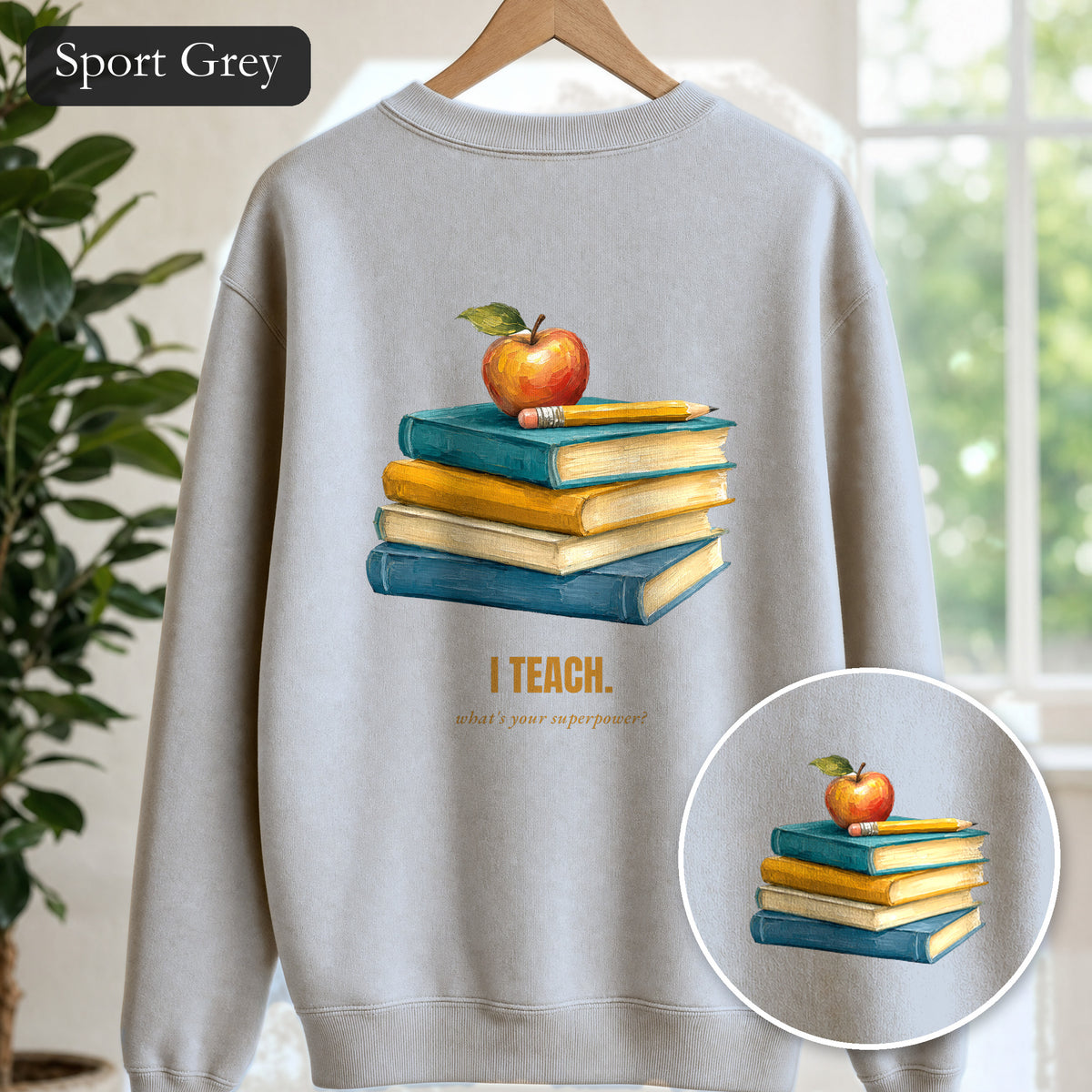 Teacher Shirt, I Teach What's Your Superpower Tee, Teacher Appreciation Gift, Painterly Back to School Sweatshirt