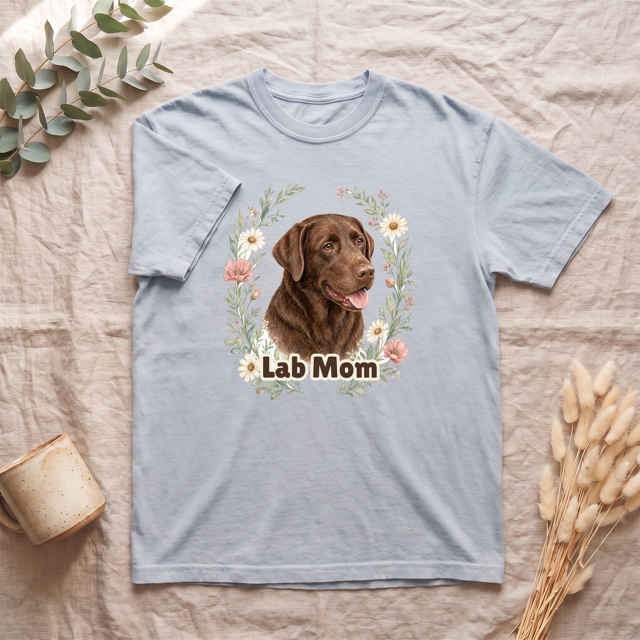 Chocolate Lab Mom Shirt, Labrador Mom Tee, Dog Mom Gift, Wildflower Dog Lover Sweatshirt, Cute Dog Owner Gift