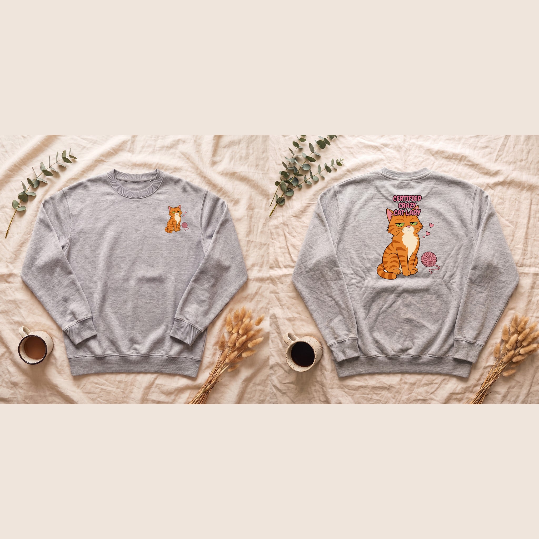 Certified Crazy Cat Lady Shirt, Orange Cat Mom Tee, Ginger Cat Lover Gift, Funny Cat Owner Sweatshirt