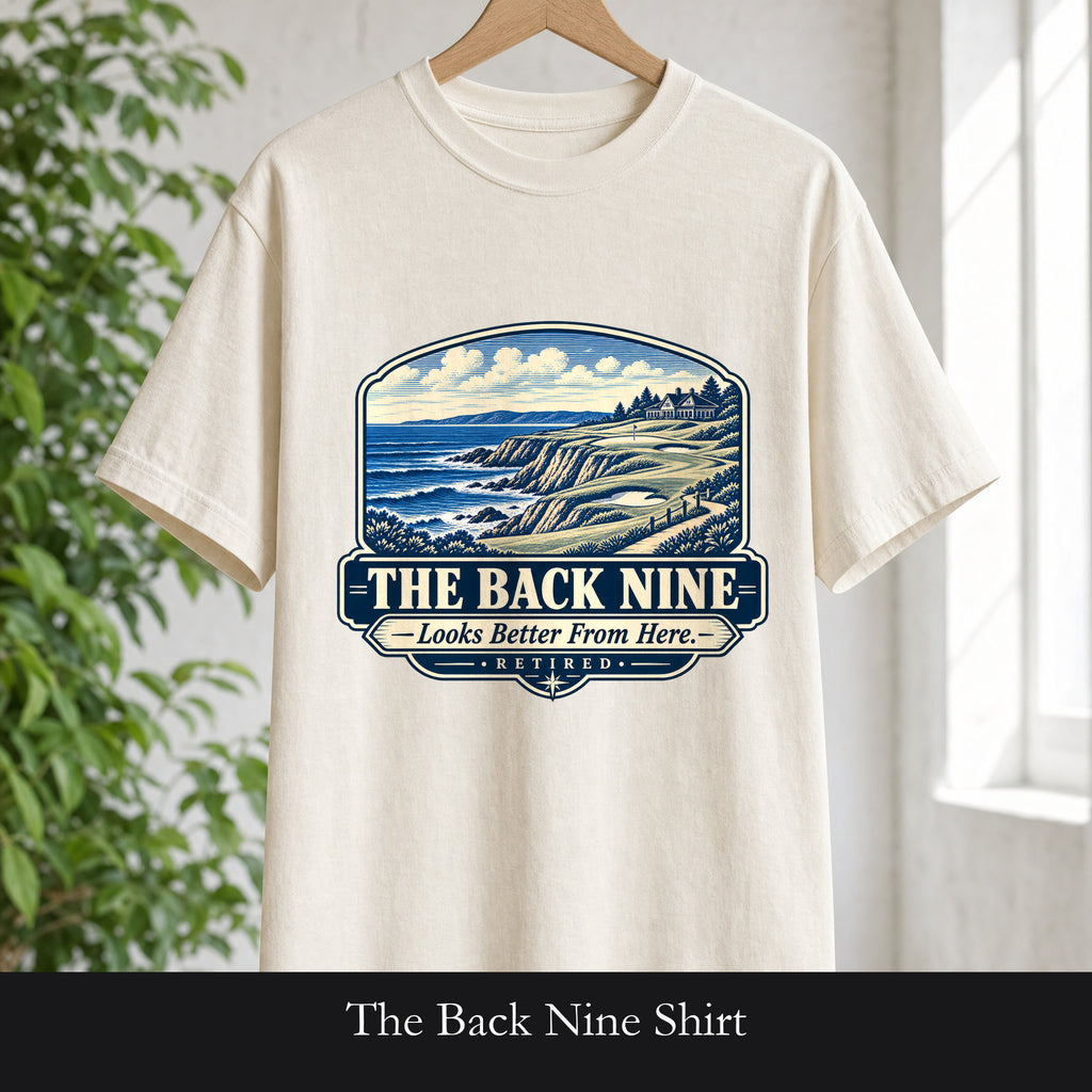 The Back Nine Shirt, Scenic Golf Coast Tee, Vintage Golf Course Graphic, Golfer Gift