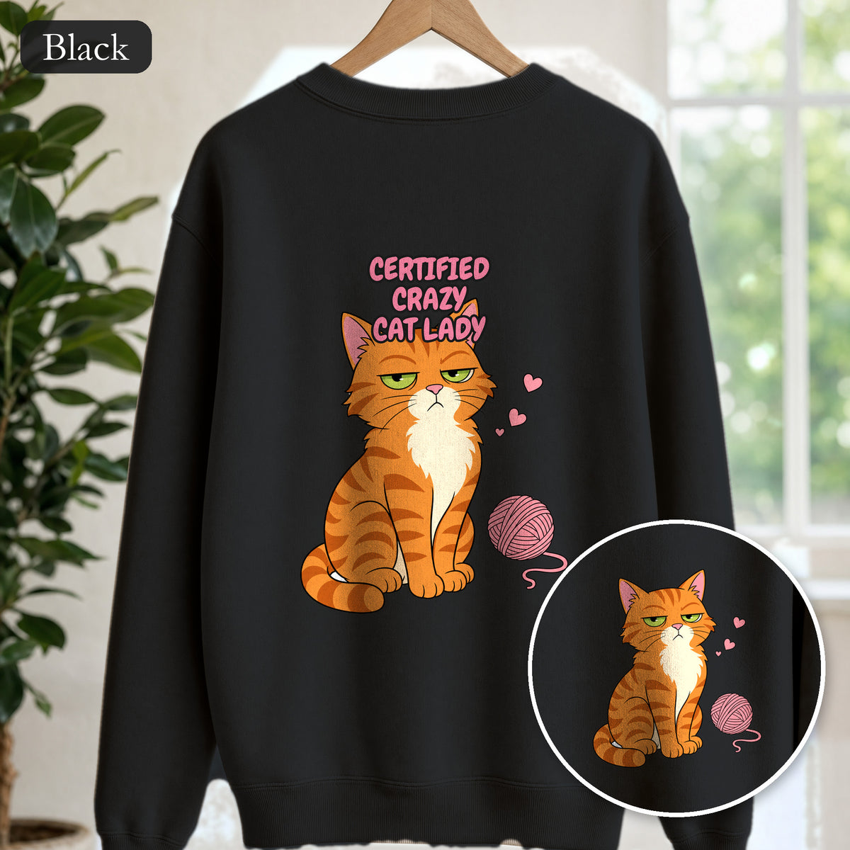Certified Crazy Cat Lady Shirt, Orange Cat Mom Tee, Ginger Cat Lover Gift, Funny Cat Owner Sweatshirt