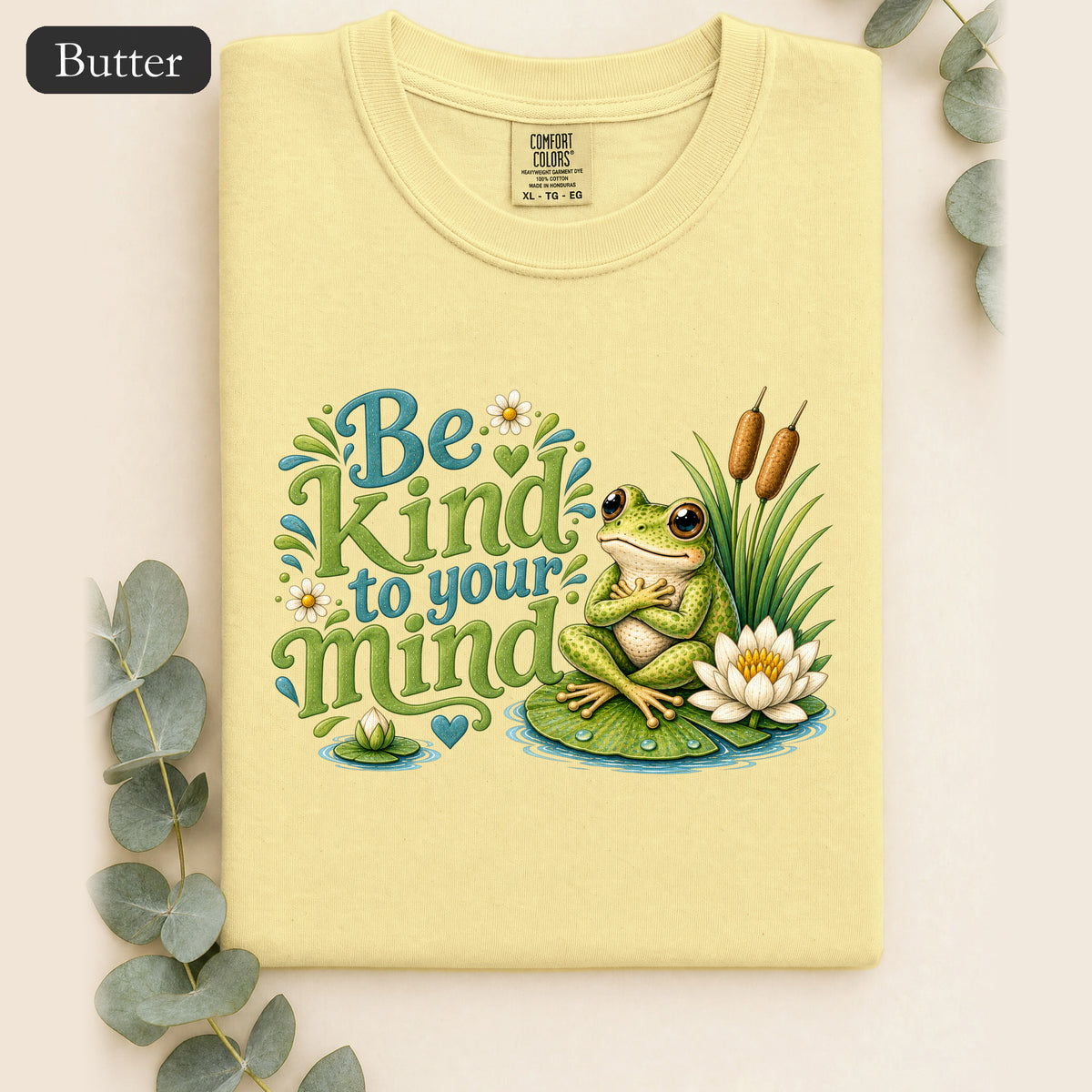 Be Kind To Your Mind Shirt, Cute Frog Tee, Mental Health Awareness Gift, Kawaii Frog Shirt