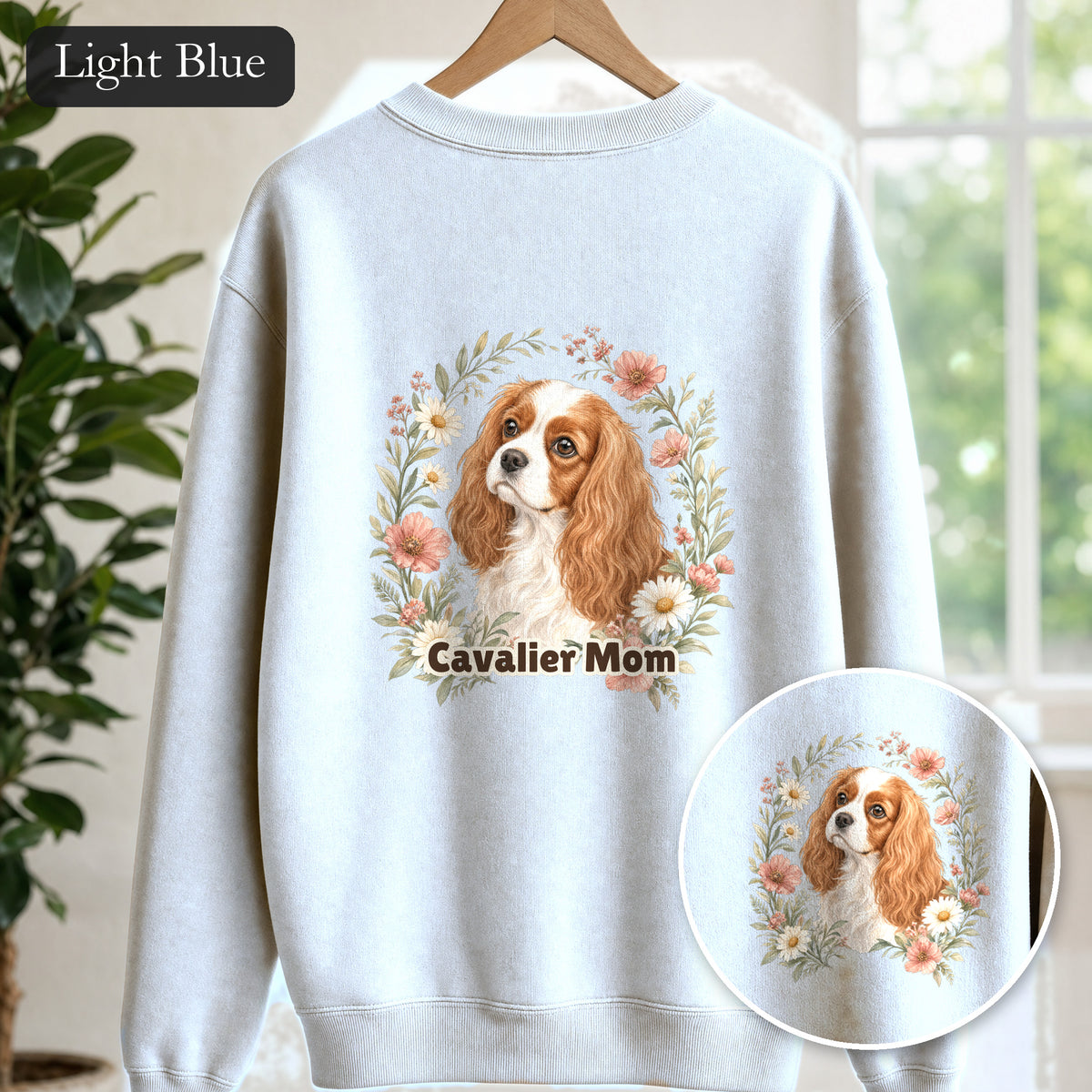 Cavalier Mom Shirt, Cavalier King Charles Spaniel Tee, Dog Mom Gift, Wildflower Dog Lover Sweatshirt
