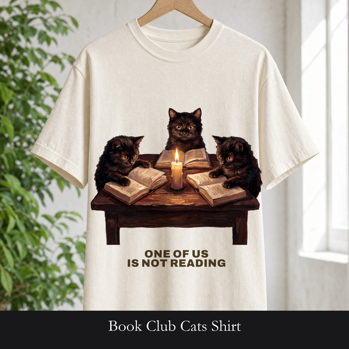 Book Club Cats Shirt, One Of Us Is Not Reading Tee, Funny Book Club Group Tee, Reader Cat Lover Gift