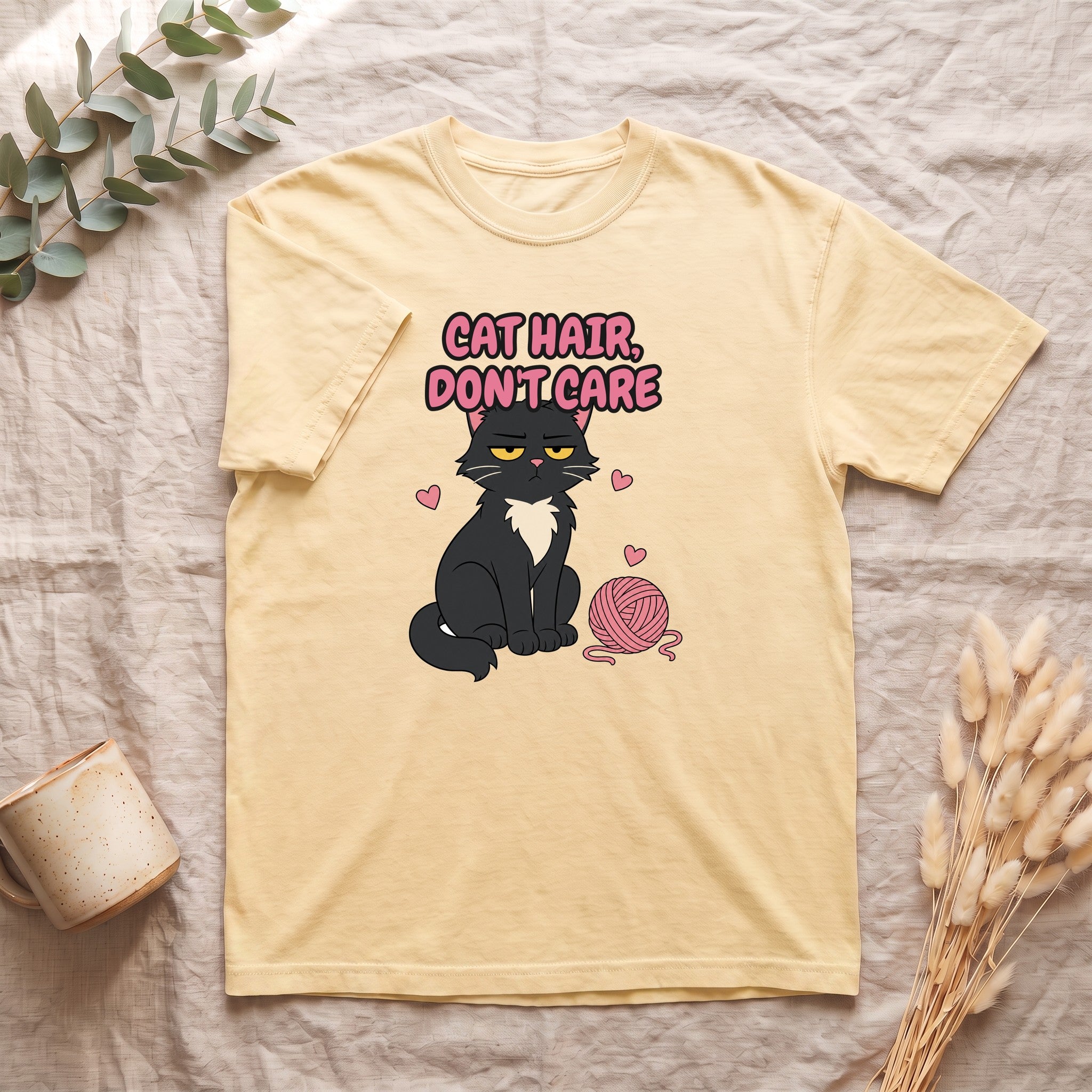 Cat Hair Don't Care Shirt, Funny Cat Mom Tee, Cat Lover Gift, Cat Owner Sweatshirt