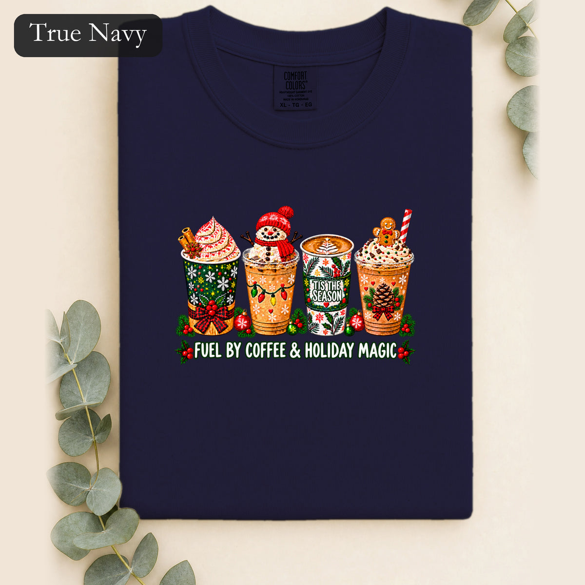 Cozy Holiday Coffee Cocoa Graphic Shirt | Winter Drink Design
