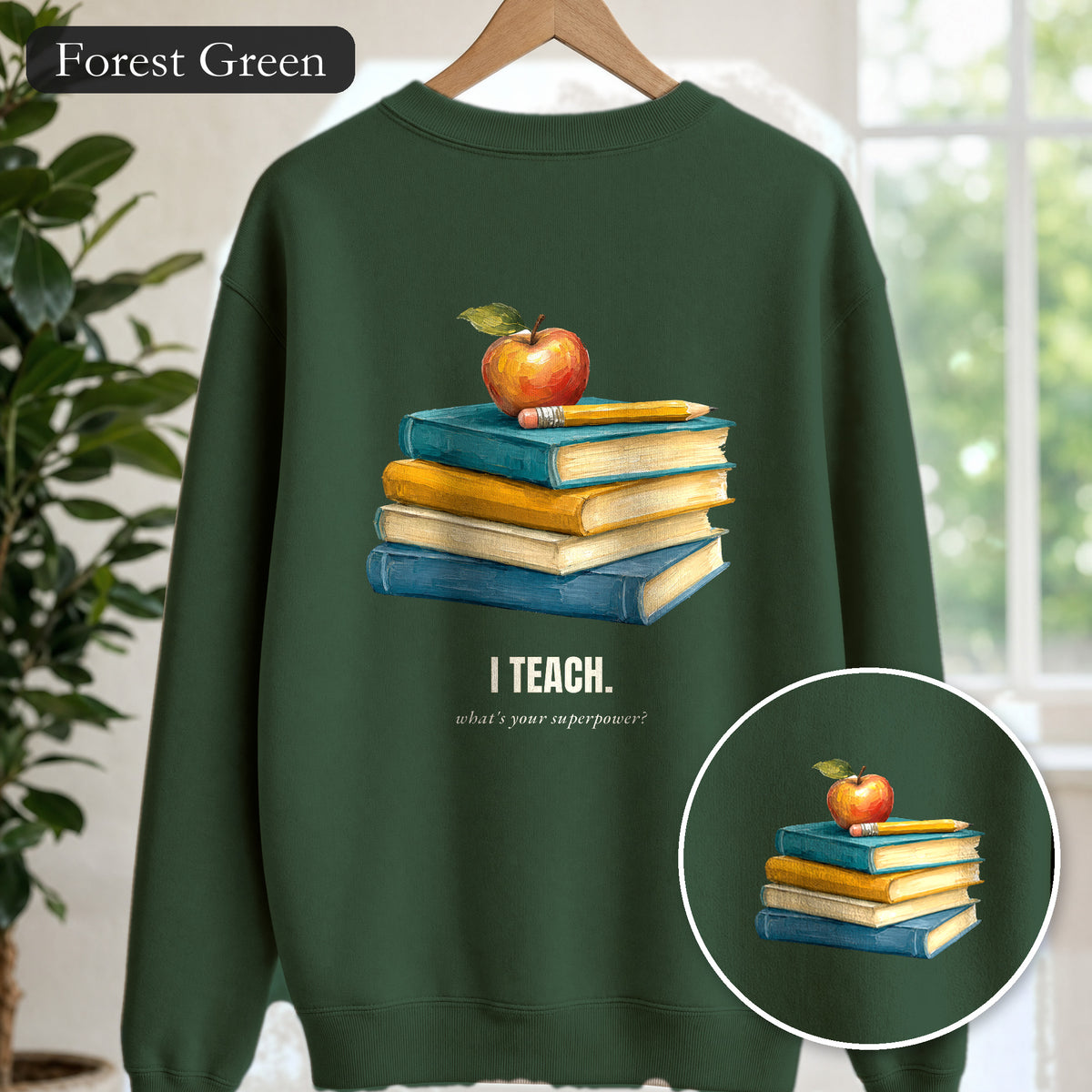 Teacher Shirt, I Teach What's Your Superpower Tee, Teacher Appreciation Gift, Painterly Back to School Sweatshirt