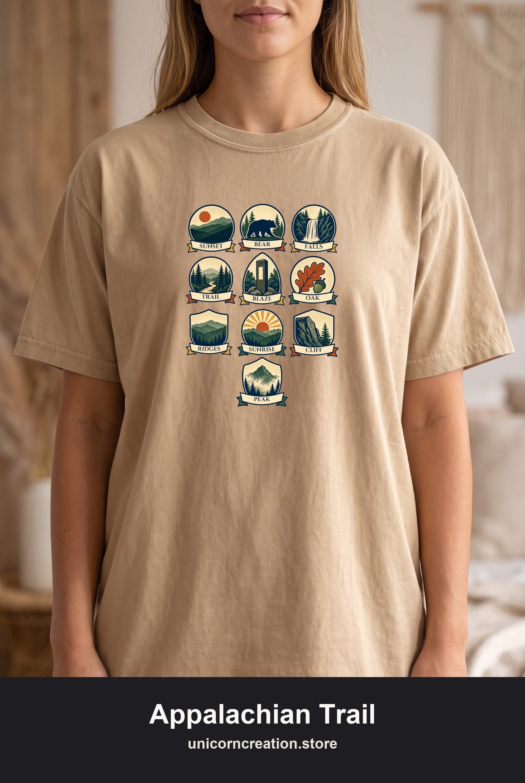 Appalachian Trail Shirt, Hiking Badge Tee, AT Thru Hiker Gift, Retro Adventure Nature Sweatshirt