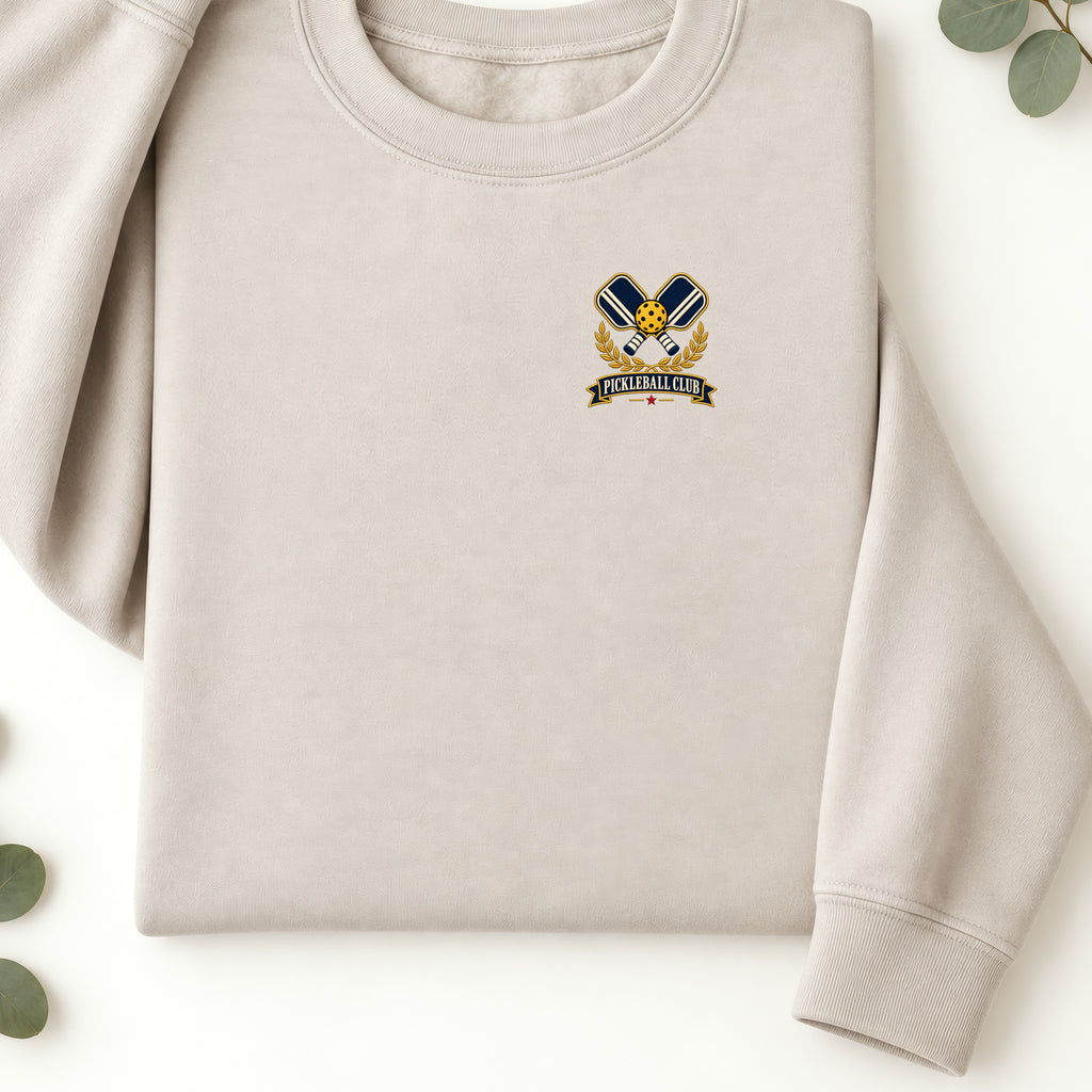 Embroidered Pickleball Club Crest Sweatshirt
