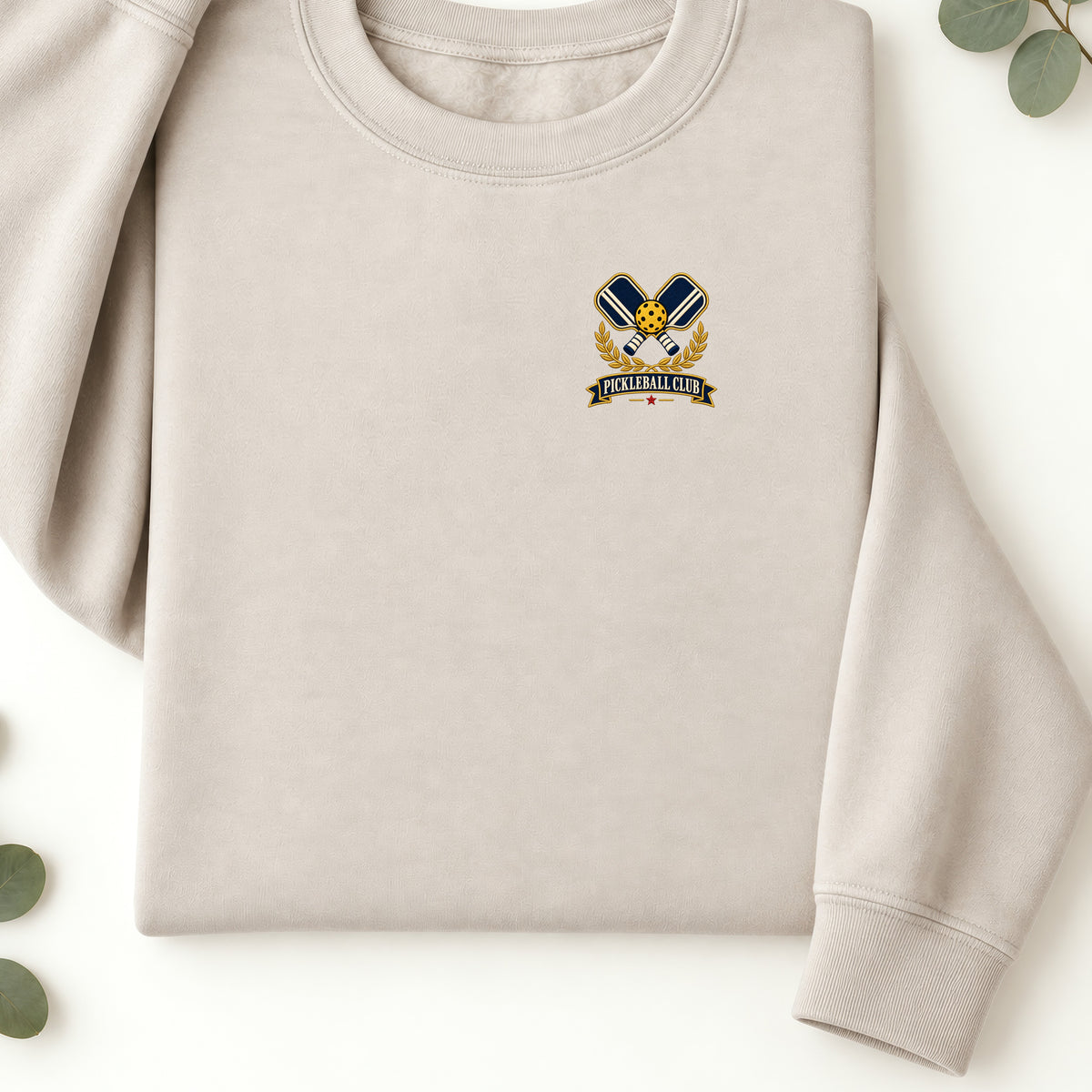 Embroidered Pickleball Club Crest Sweatshirt
