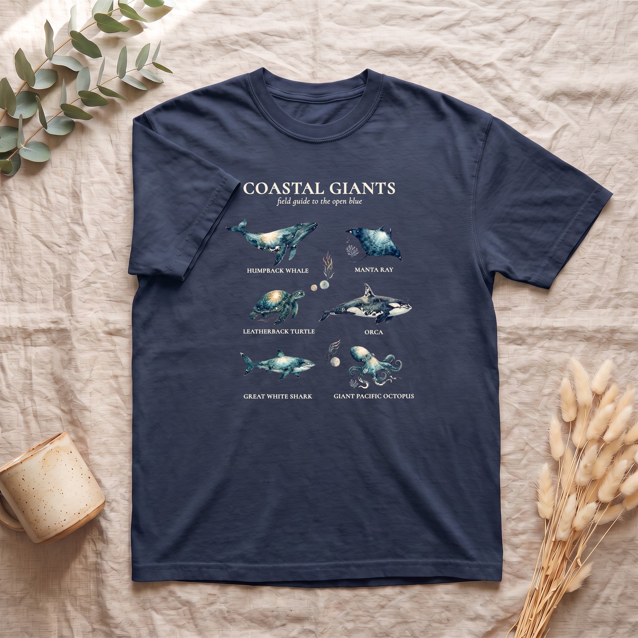 Coastal Giants Ocean Field Guide Shirt, Whale Manta Sea Turtle Tee, Marine Life Ocean Lover Gift, Nautical Sweatshirt