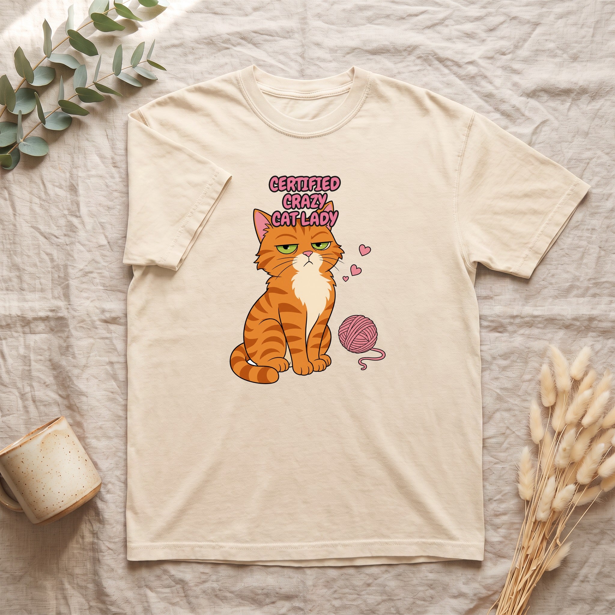 Certified Crazy Cat Lady Shirt, Orange Cat Mom Tee, Ginger Cat Lover Gift, Funny Cat Owner Sweatshirt