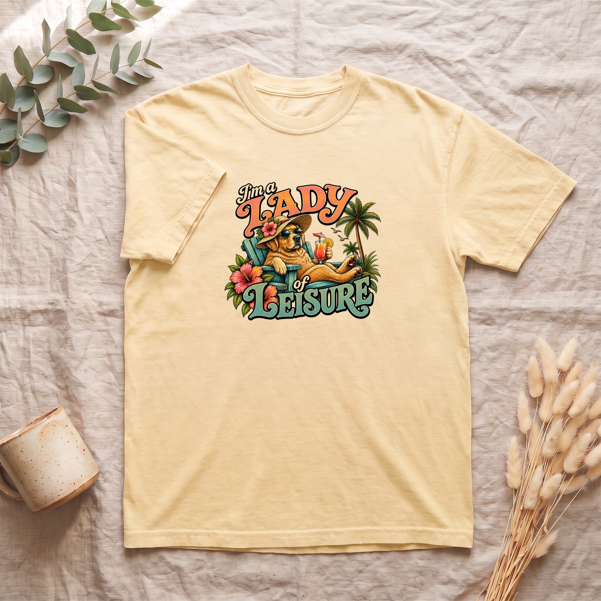 Lady of Leisure Shirt — Retro Tropical Relaxation Tee