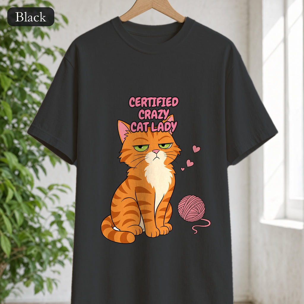 Certified Crazy Cat Lady Shirt, Orange Cat Mom Tee, Ginger Cat Lover Gift, Funny Cat Owner Sweatshirt