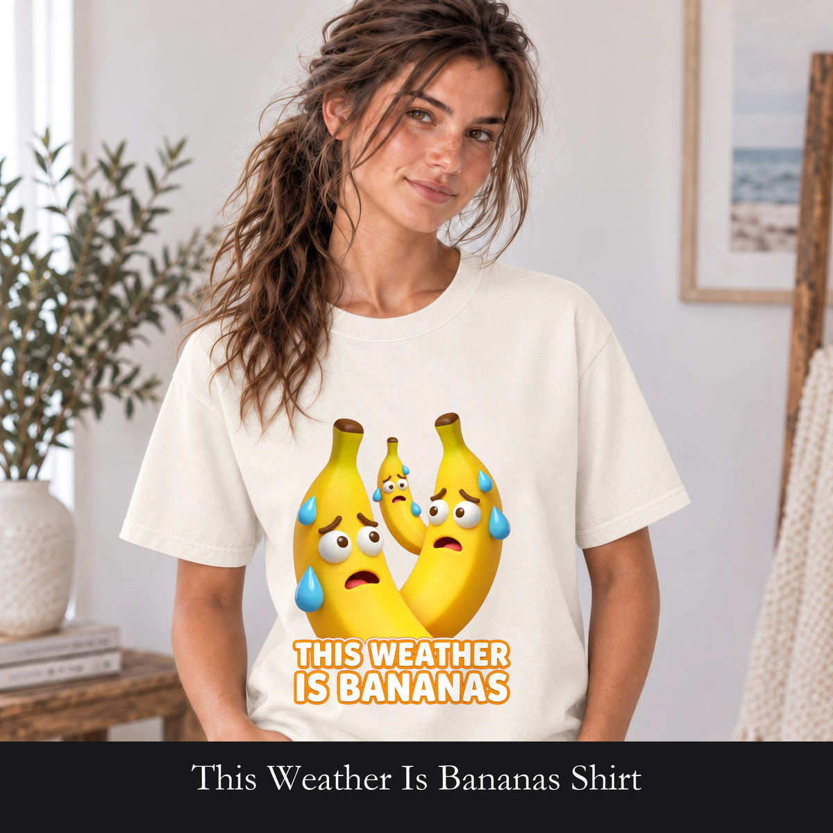 This Weather Is Bananas Shirt, Funny Sweating Banana Tee, Summer Heat Humor Gift, Hot Weather Pun Sweatshirt