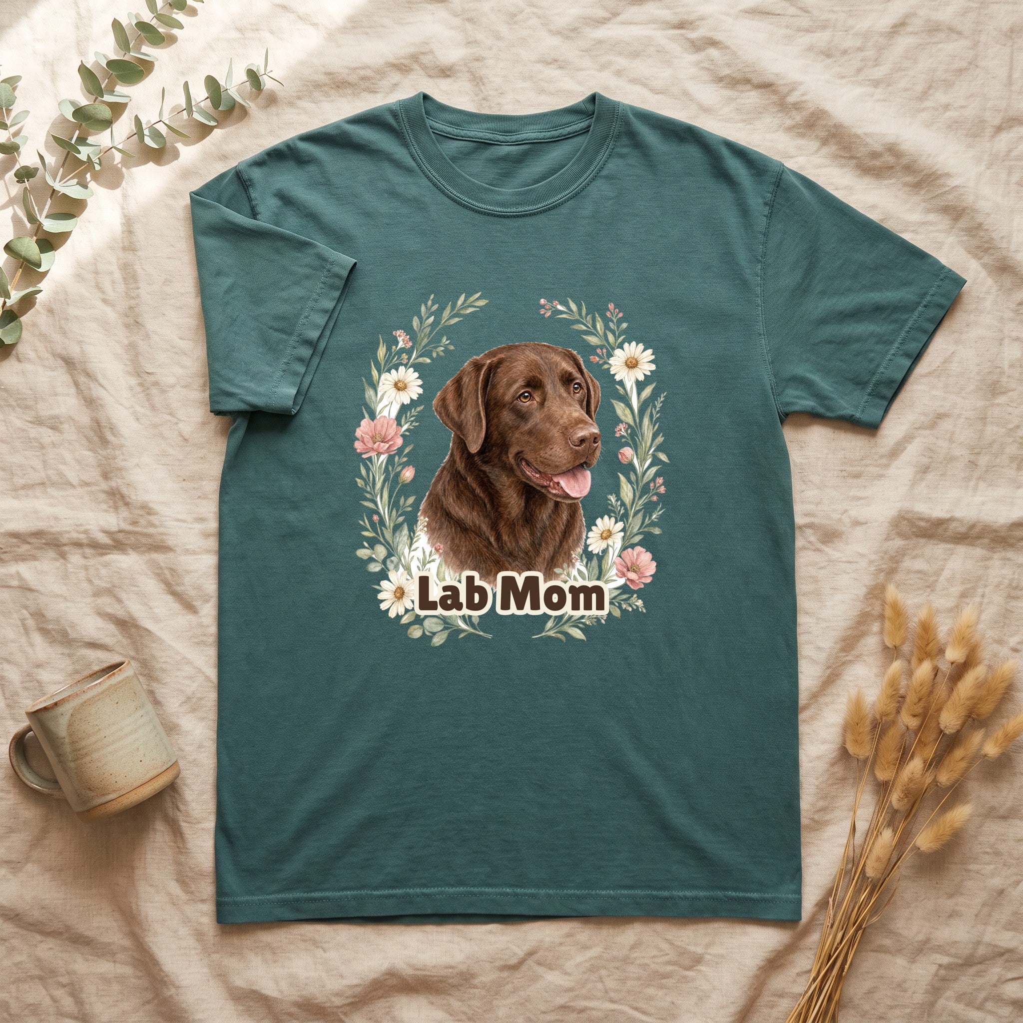Chocolate Lab Mom Shirt, Labrador Mom Tee, Dog Mom Gift, Wildflower Dog Lover Sweatshirt, Cute Dog Owner Gift