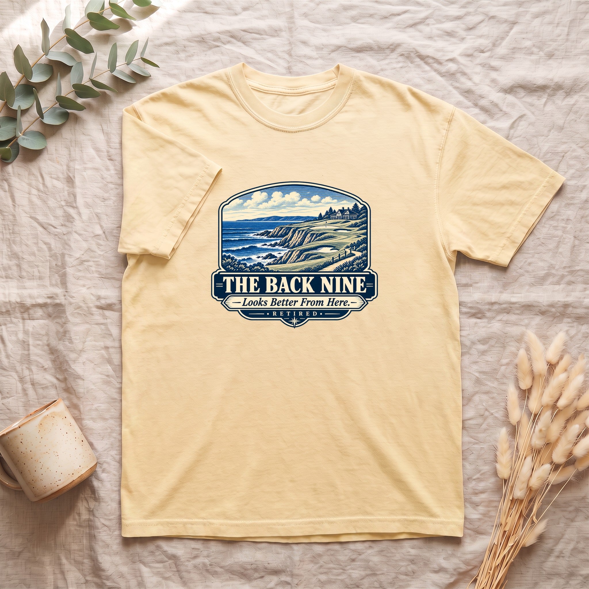 The Back Nine Shirt, Scenic Golf Coast Tee, Vintage Golf Course Graphic, Golfer Gift
