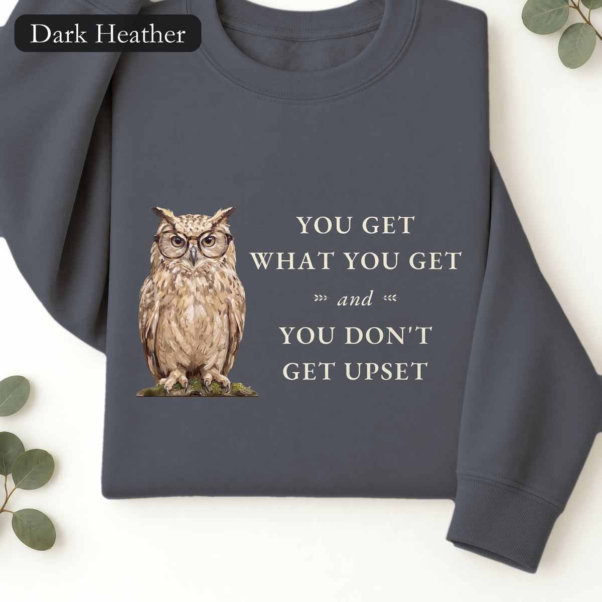 You Get What You Get Sweatshirt, Funny Teacher Owl Crewneck, Classroom Saying Shirt, Back to School Gift, Teacher Crewneck