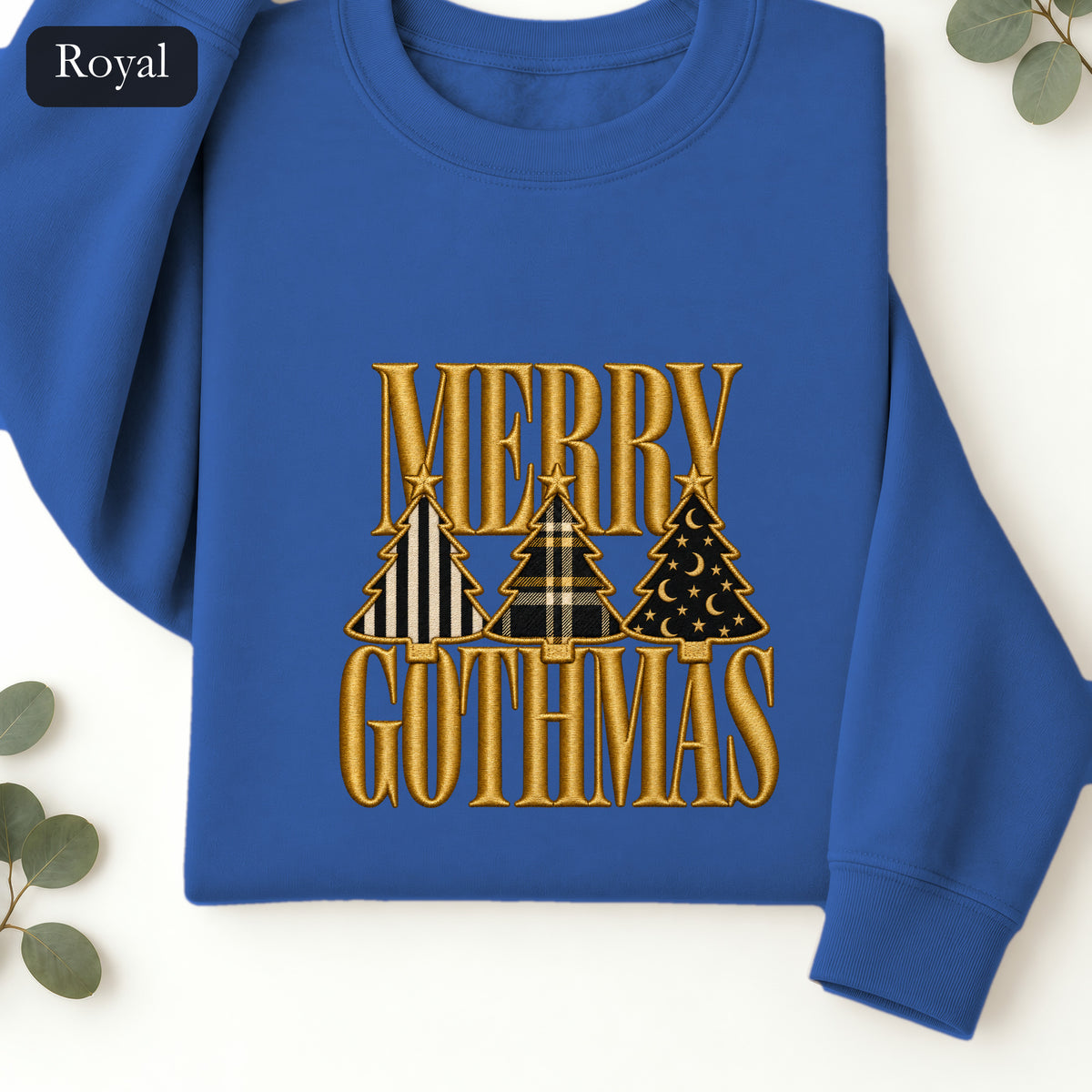 Merry Gothmas Sweatshirt | Gothic Christmas Tree Typography