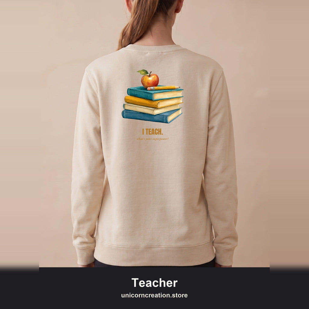 Teacher Shirt, I Teach What's Your Superpower Tee, Teacher Appreciation Gift, Painterly Back to School Sweatshirt