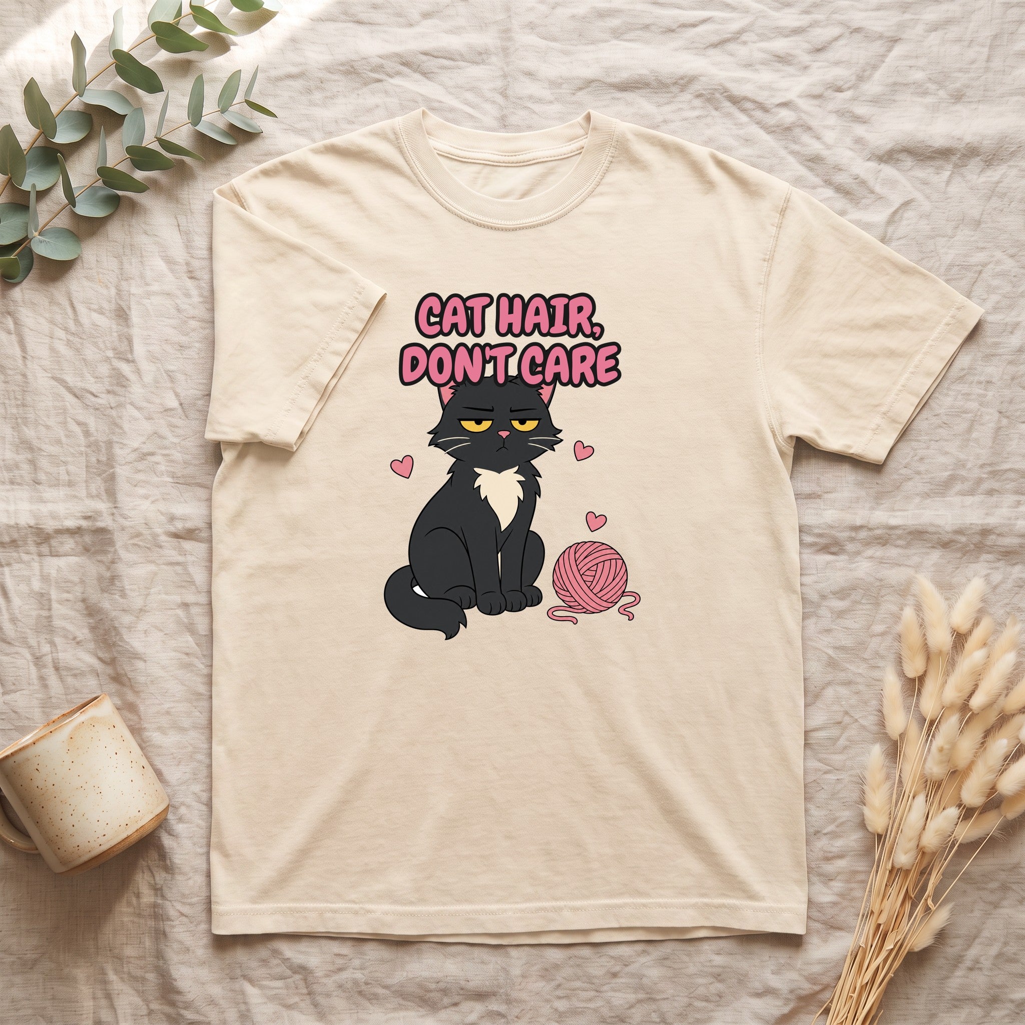 Cat Hair Don't Care Shirt, Funny Cat Mom Tee, Cat Lover Gift, Cat Owner Sweatshirt