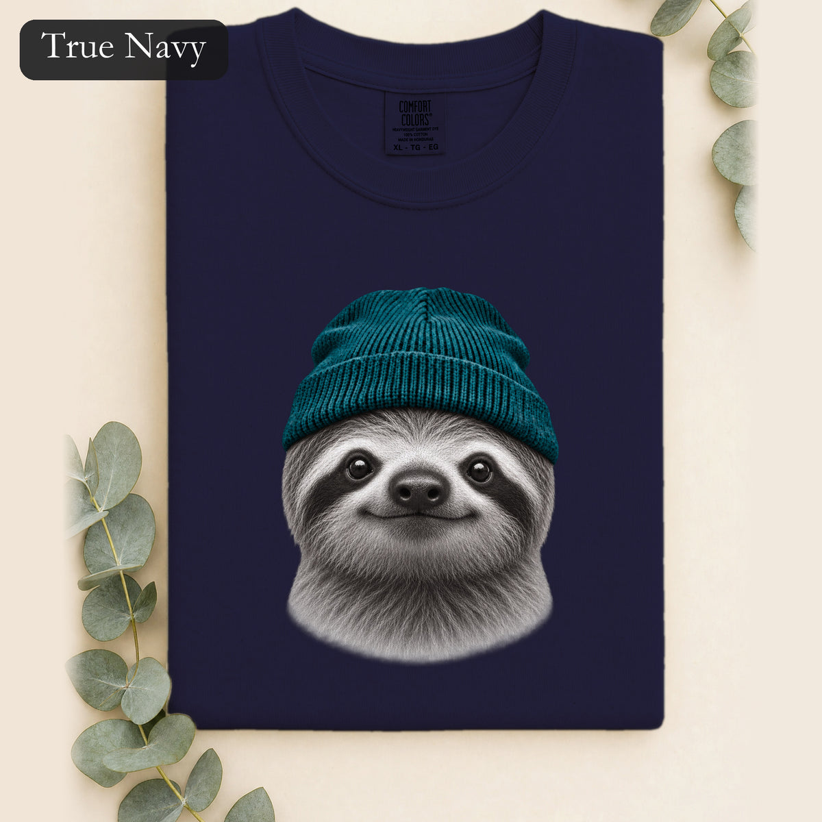 Sloth Wearing Knit Beanie | Cozy Winter Animal Tee