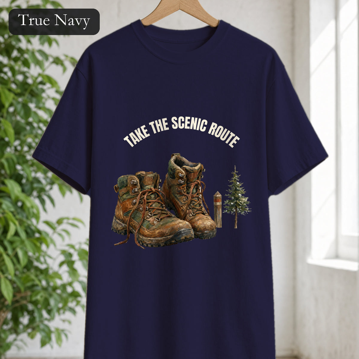 Take the Scenic Route Shirt, Hiking Trail Tee, Outdoor Adventure Nature Gift, Painterly Mountain Sweatshirt