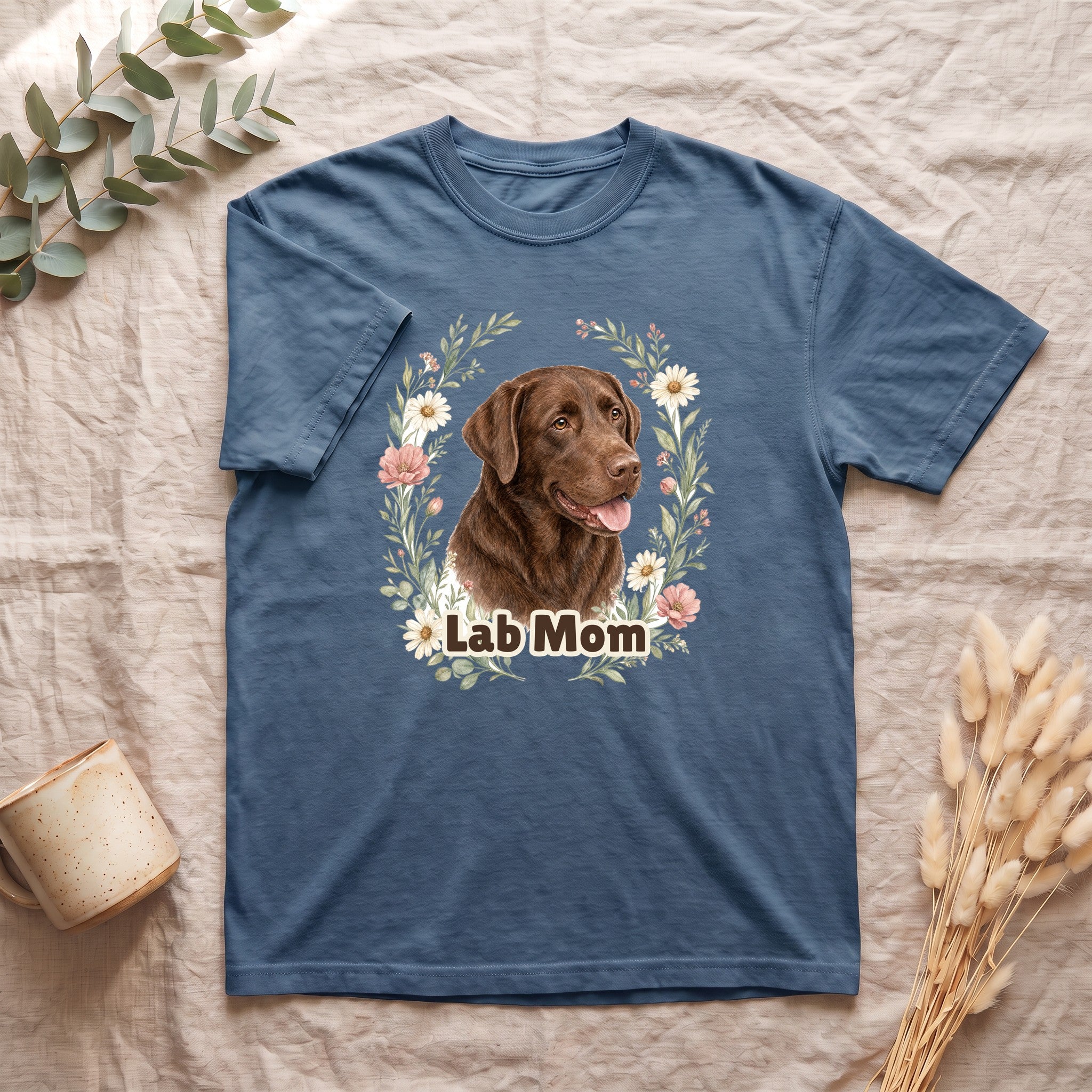 Chocolate Lab Mom Shirt, Labrador Mom Tee, Dog Mom Gift, Wildflower Dog Lover Sweatshirt, Cute Dog Owner Gift